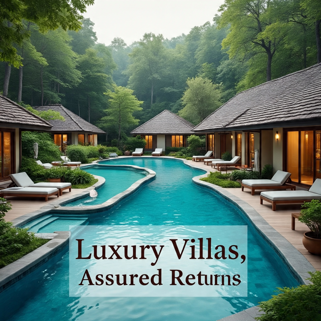 “Premium resort living with guaranteed returns in Jim Corbett -Luxury villas with private pool amidst lush greenery”