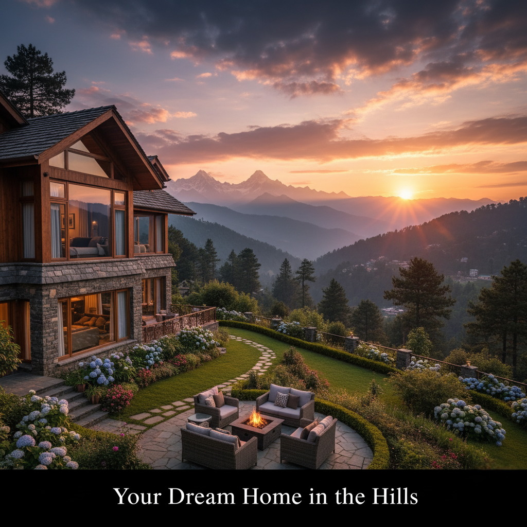 “Luxury Cottage in Nainital with garden and sunset view”