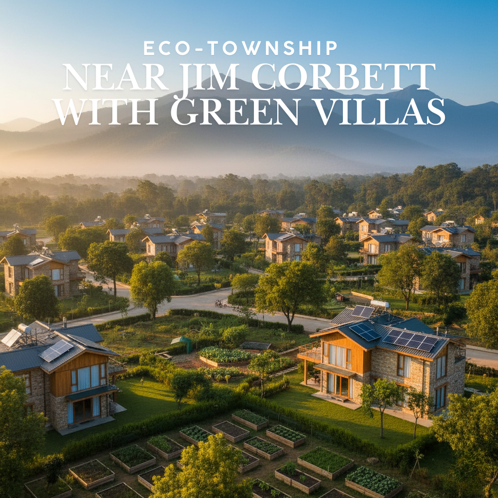 Eco-township near Jim Corbett with green villas and sustainable living design.