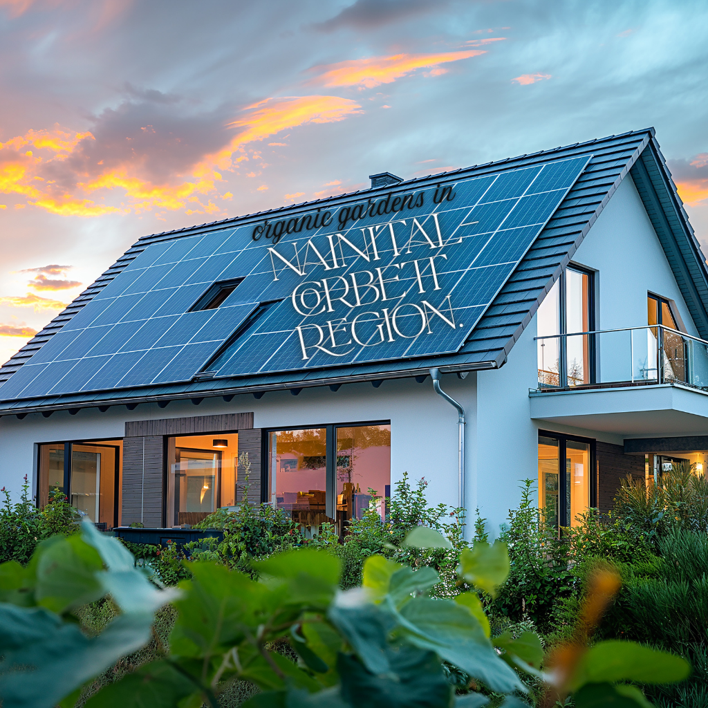 Green home using solar power and organic gardens in Nainital–Corbett region.