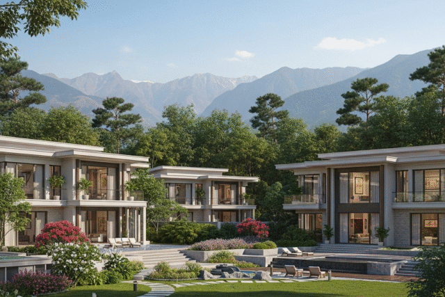 Luxury gated community villas near Jim Corbett National Park surrounded by nature